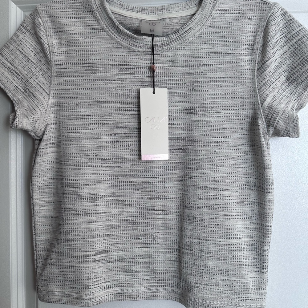 Calia cropped rib short sleeve M